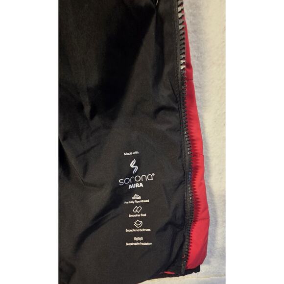 Calvin Klein Red Puffer Jacket w/ Hood–Sorona Aura Insulation, Warm & Breathable - Picture 4 of 6